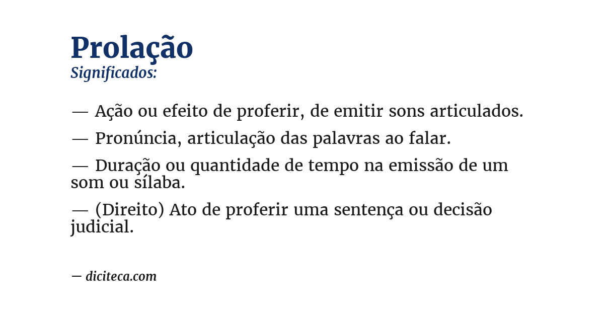 Significado de prolação