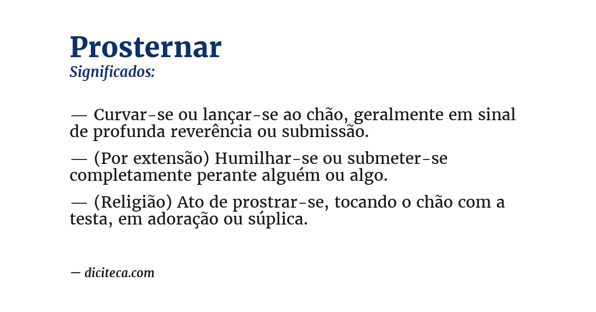 Significado de prosternar
