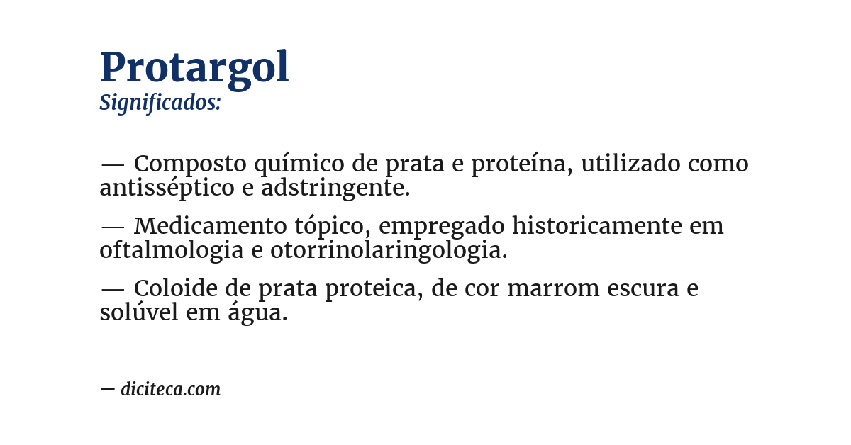 Significado de protargol