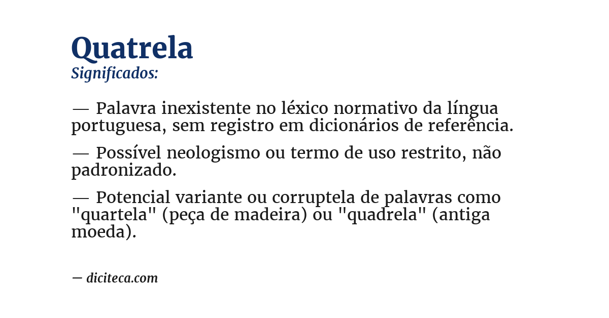 Significado de quatrela
