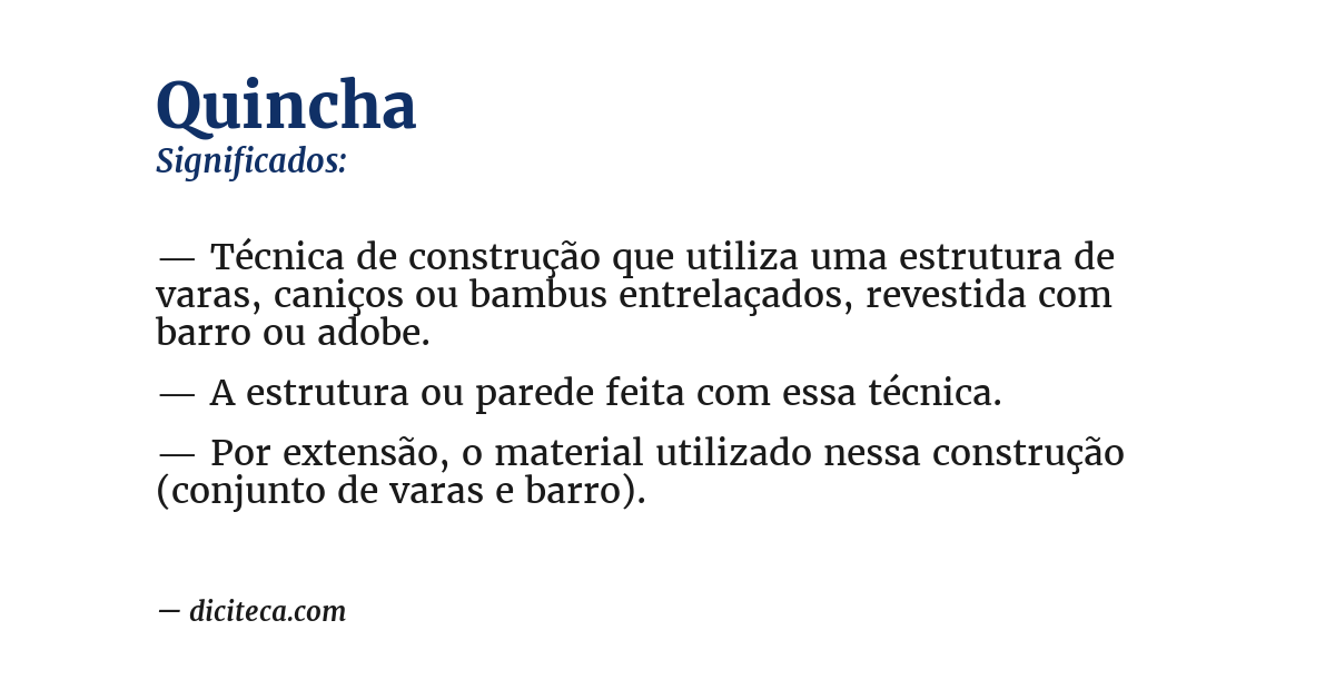 Significado de quincha