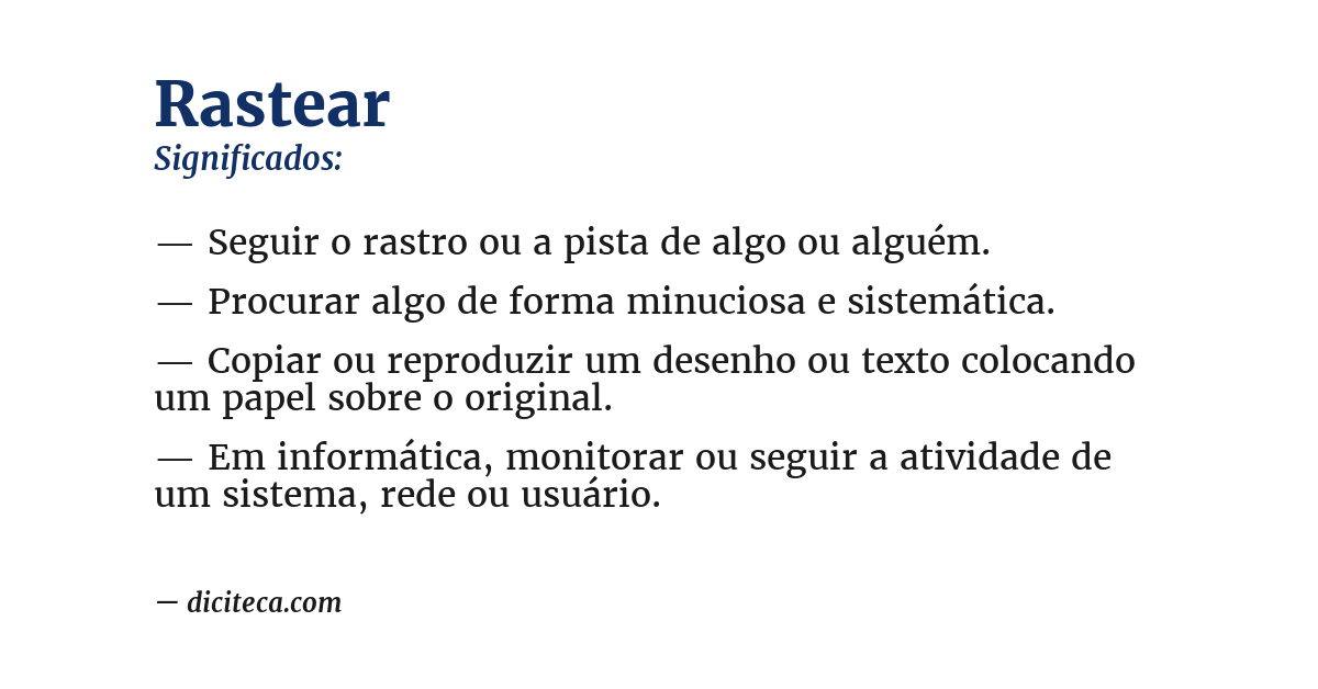 Significado de rastear