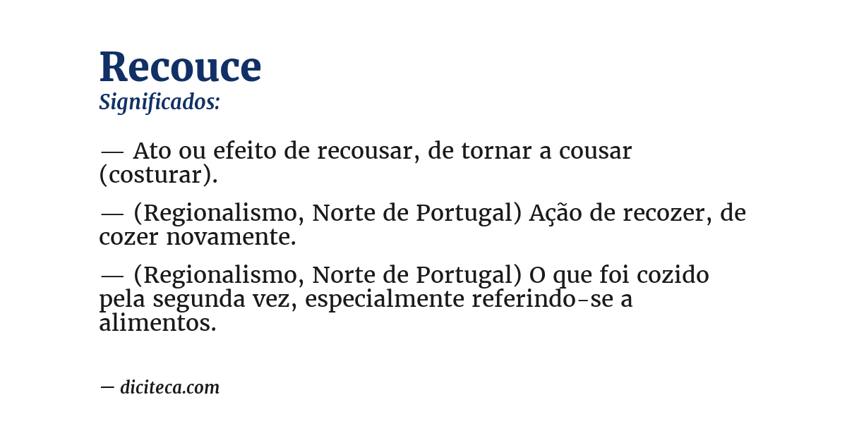 Significado de recouce