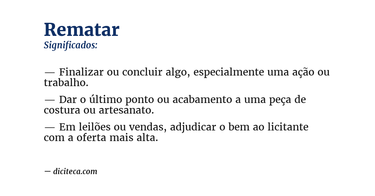 Significado de rematar