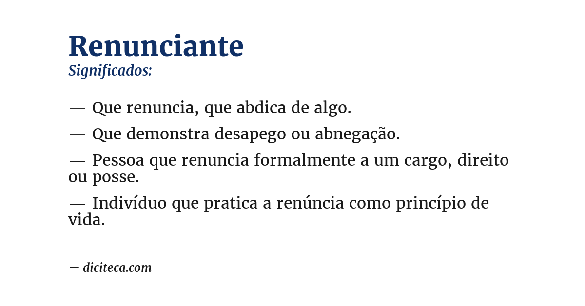 Significado de renunciante