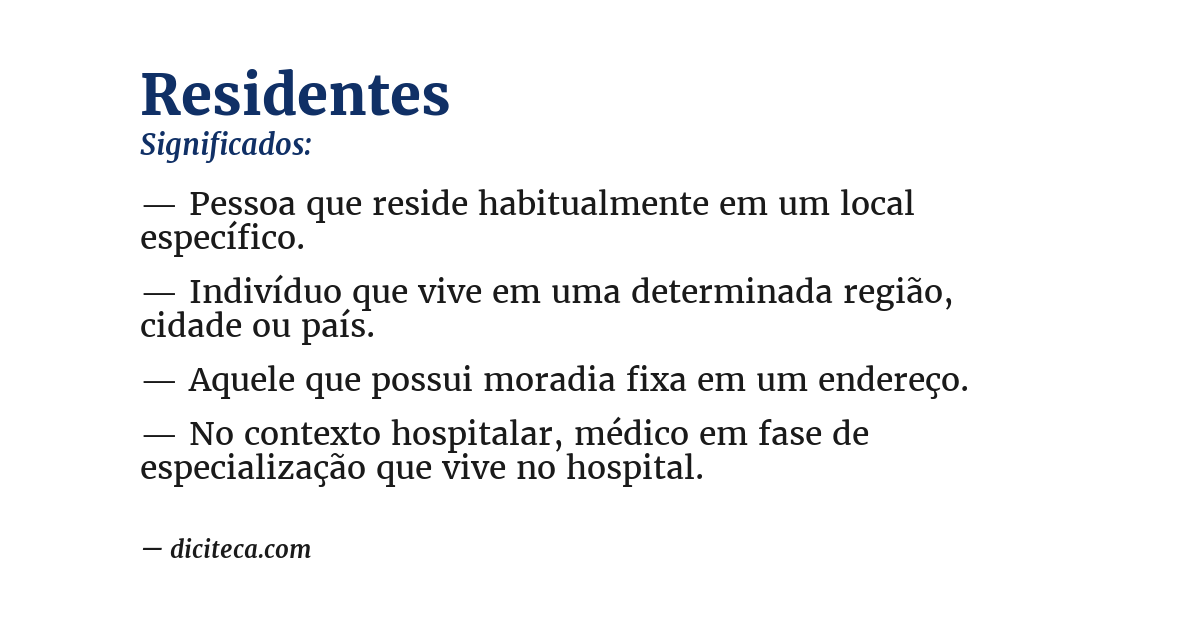 Significado de residentes