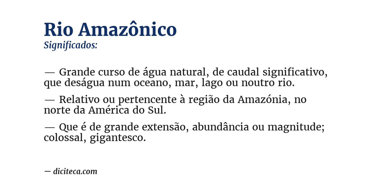 Significado de rio amazônico