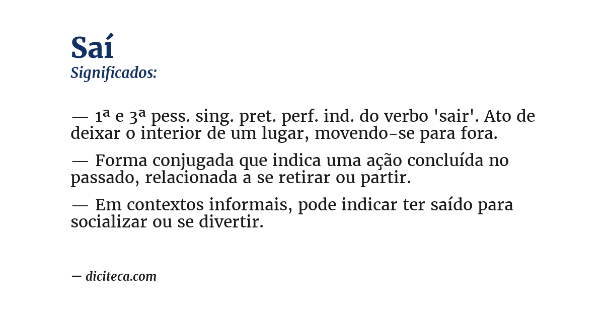 Significado de saí