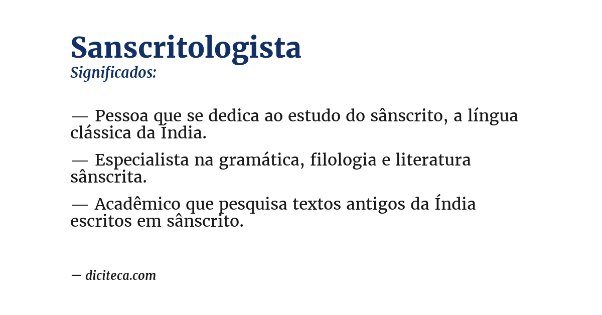 Significado de sanscritologista