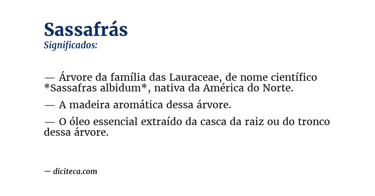 Significado de sassafrás