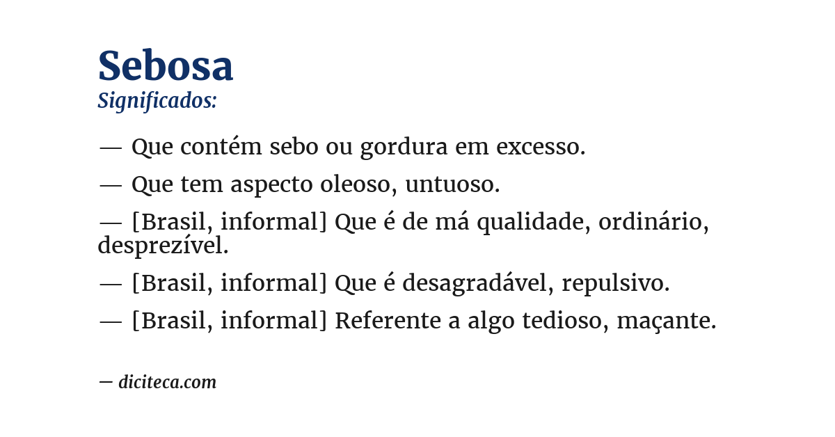 Significado de sebosa