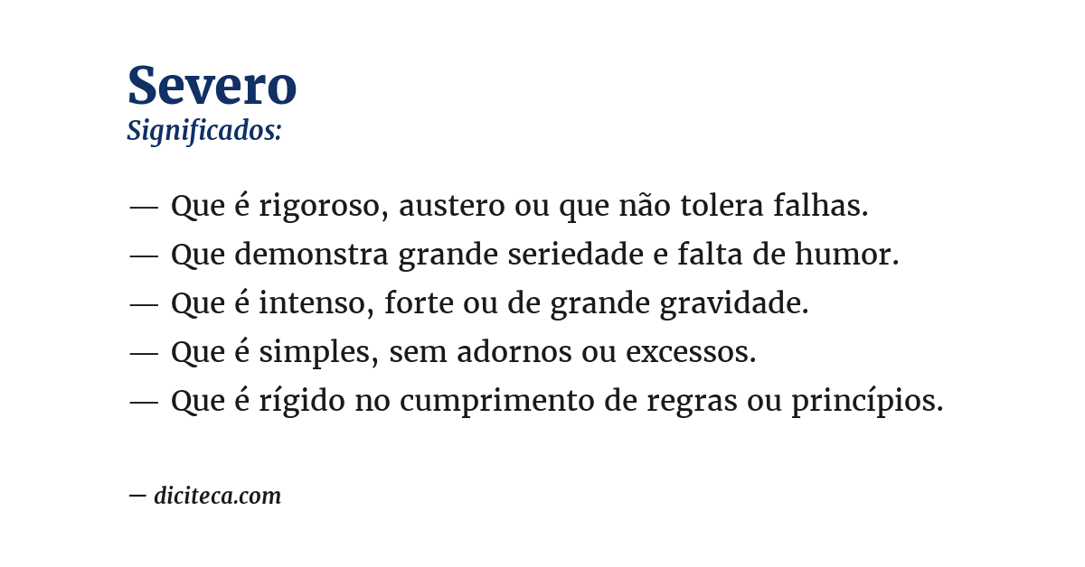 Significado de severo
