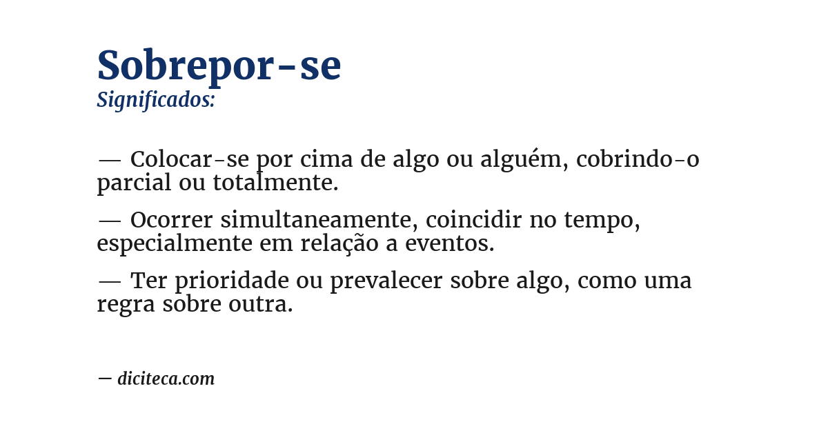 Significado de sobrepor-se