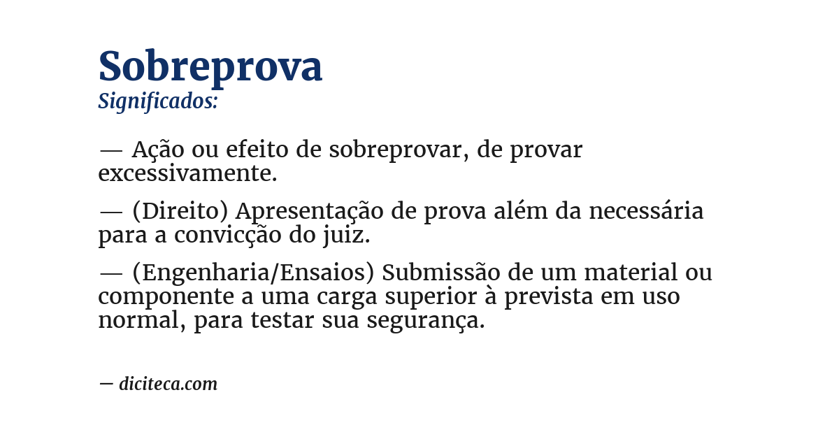 Significado de sobreprova