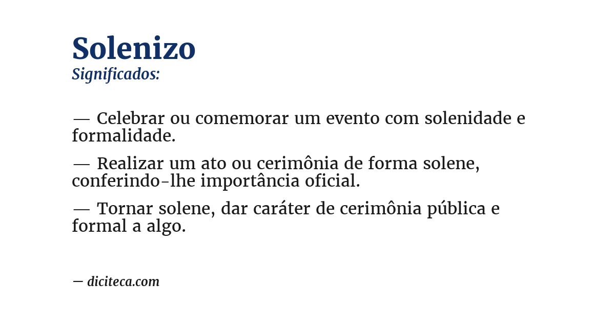 Significado de solenizo