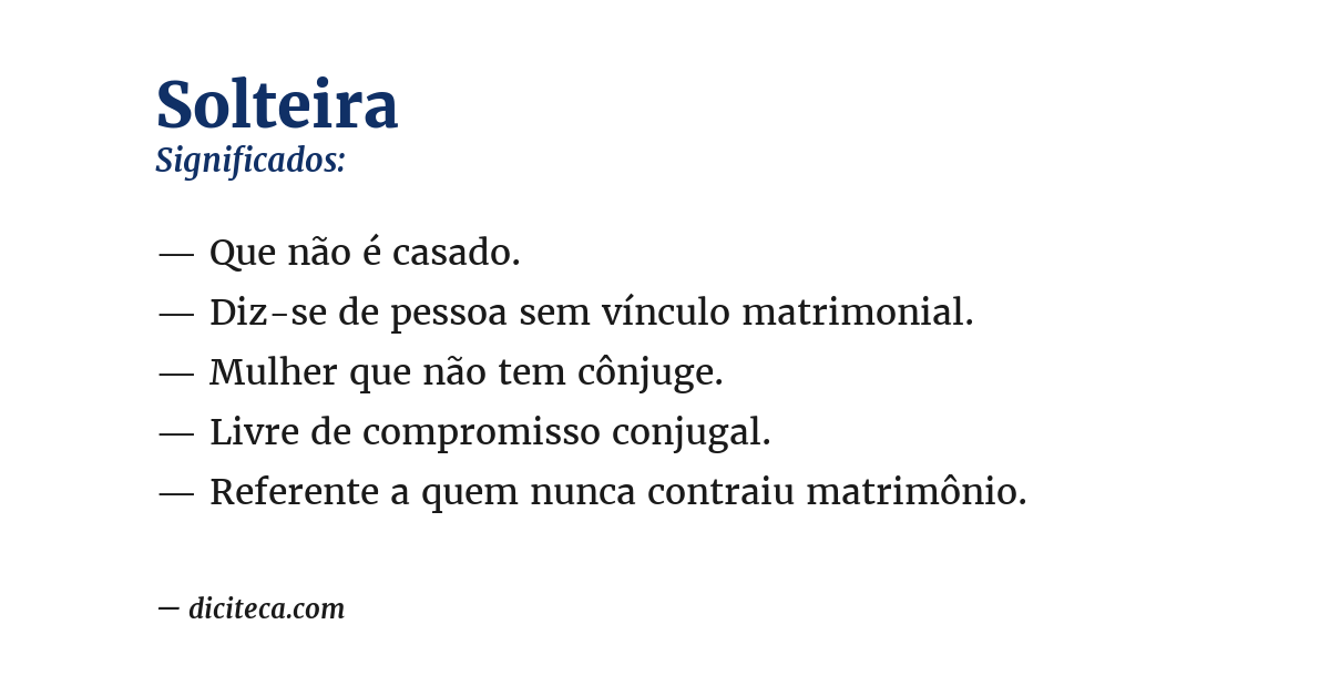 Significado de solteira
