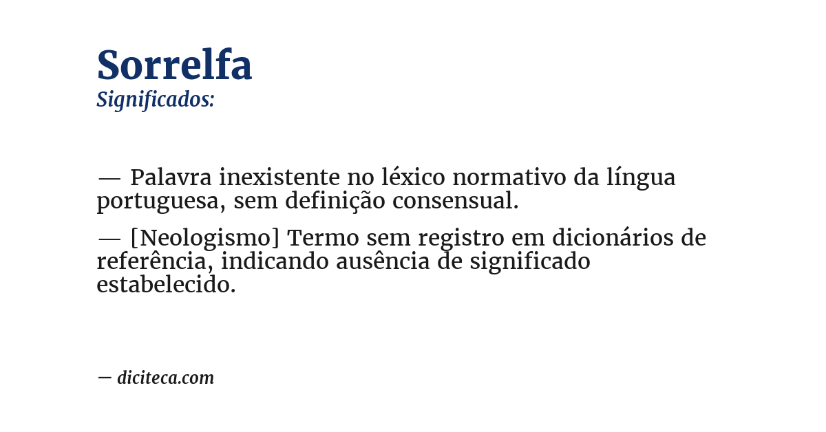 Significado de sorrelfa