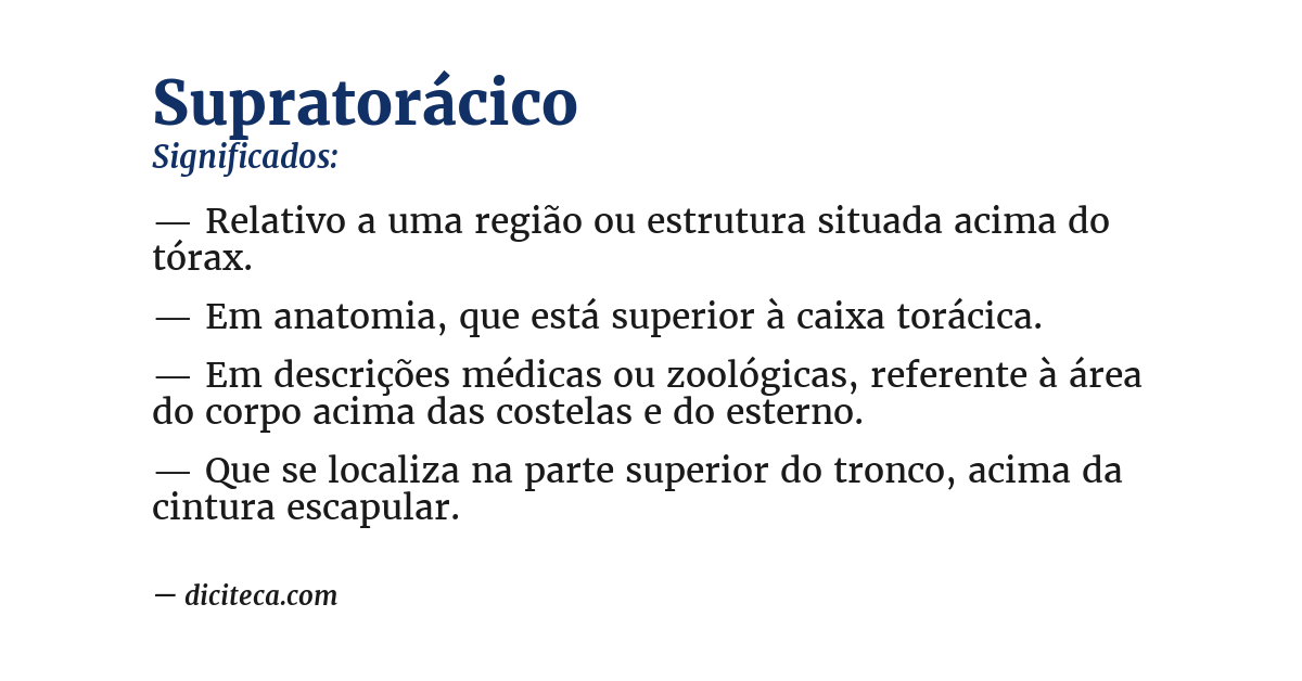 Significado de supratorácico