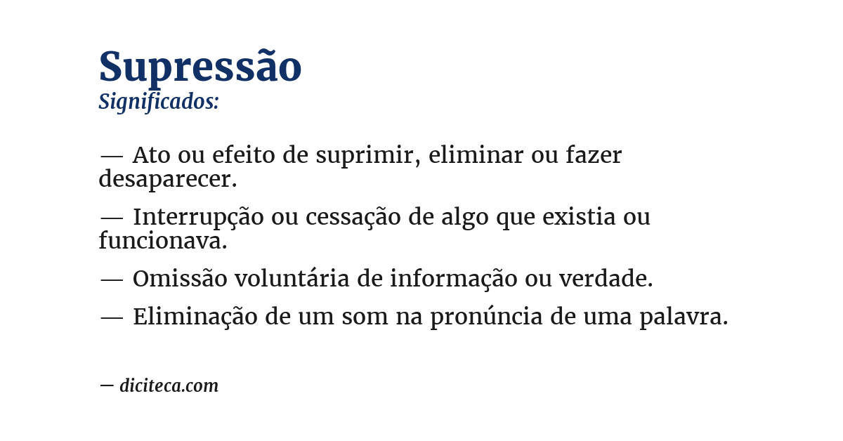 Significado de supressão