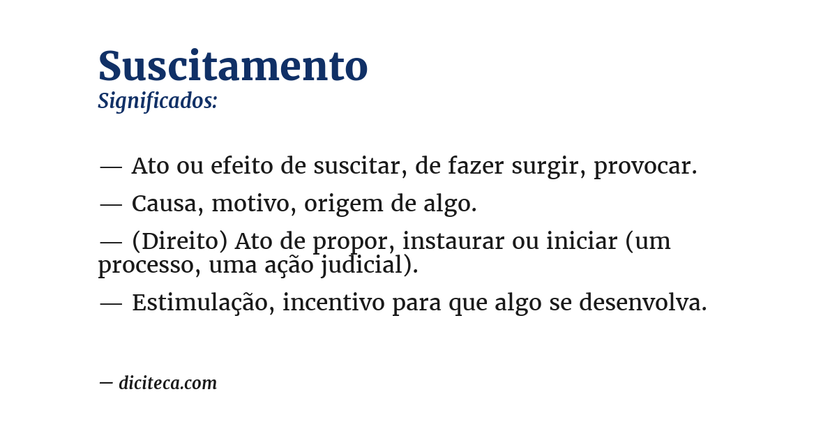 Significado de suscitamento