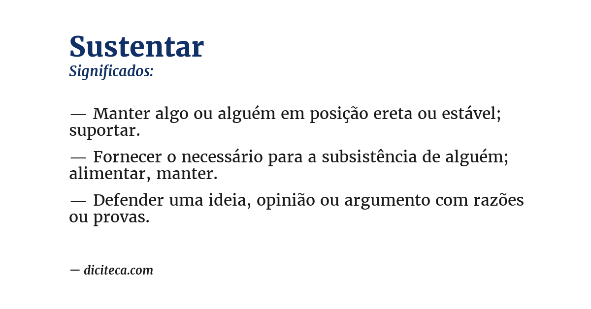 Significado de sustentar