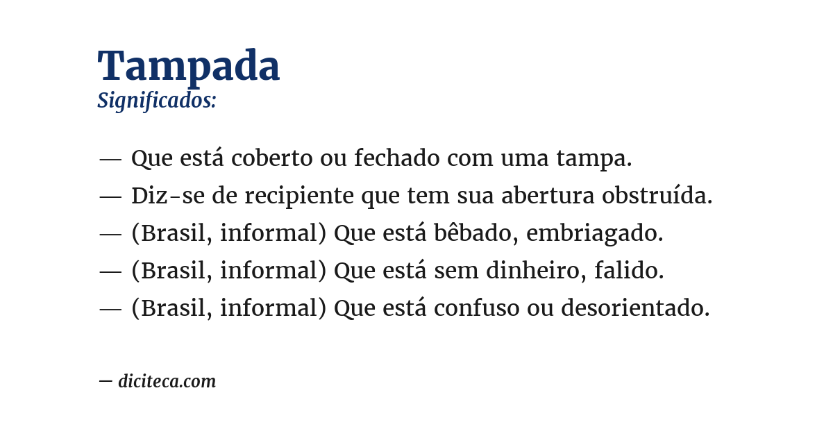 Significado de tampada