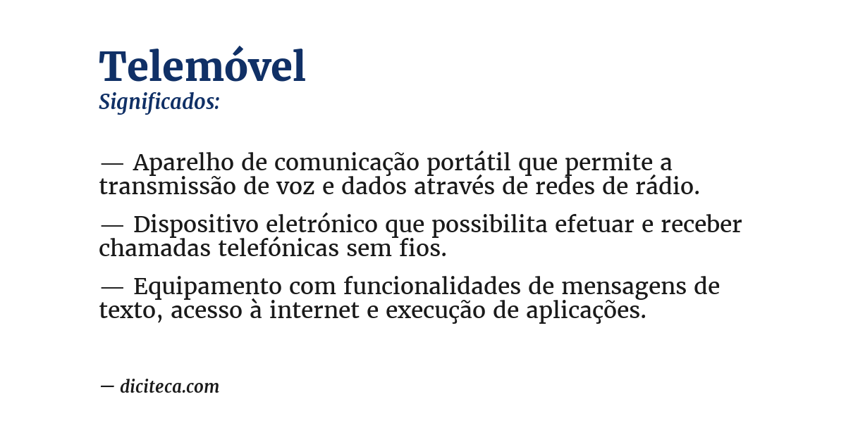Significado de telemóvel