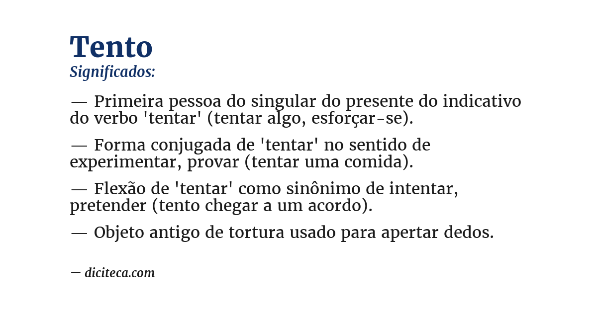 Significado de tento