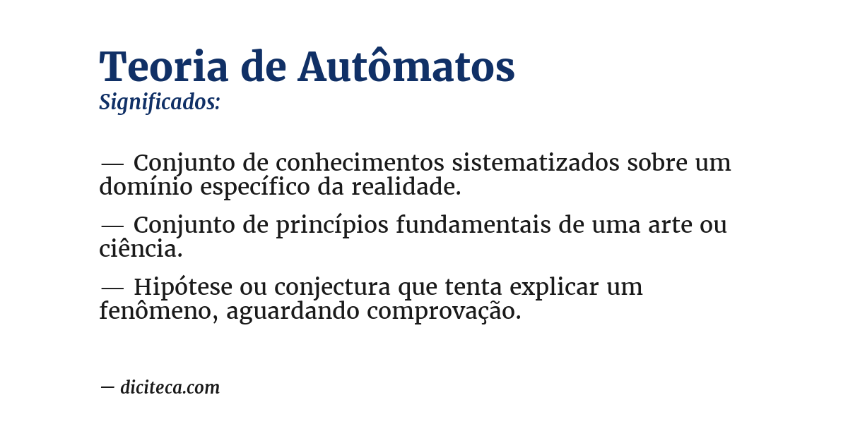 Significado de teoria de autômatos