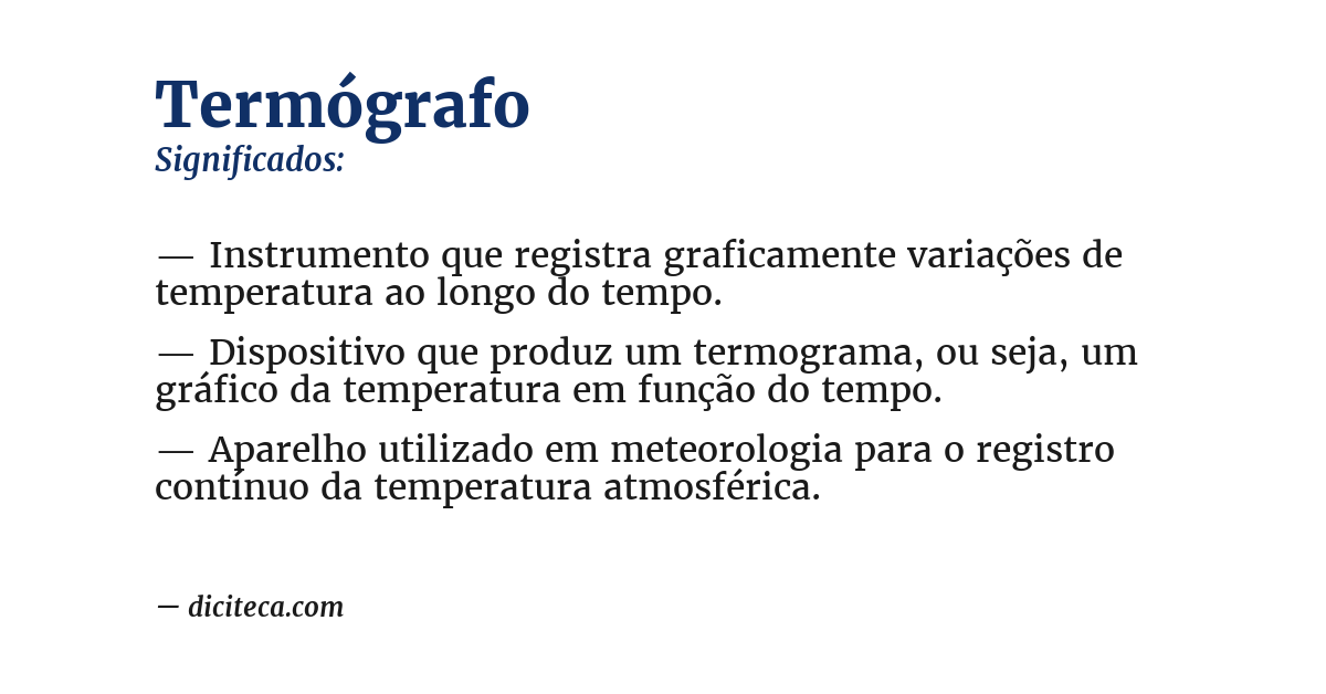 Significado de termógrafo