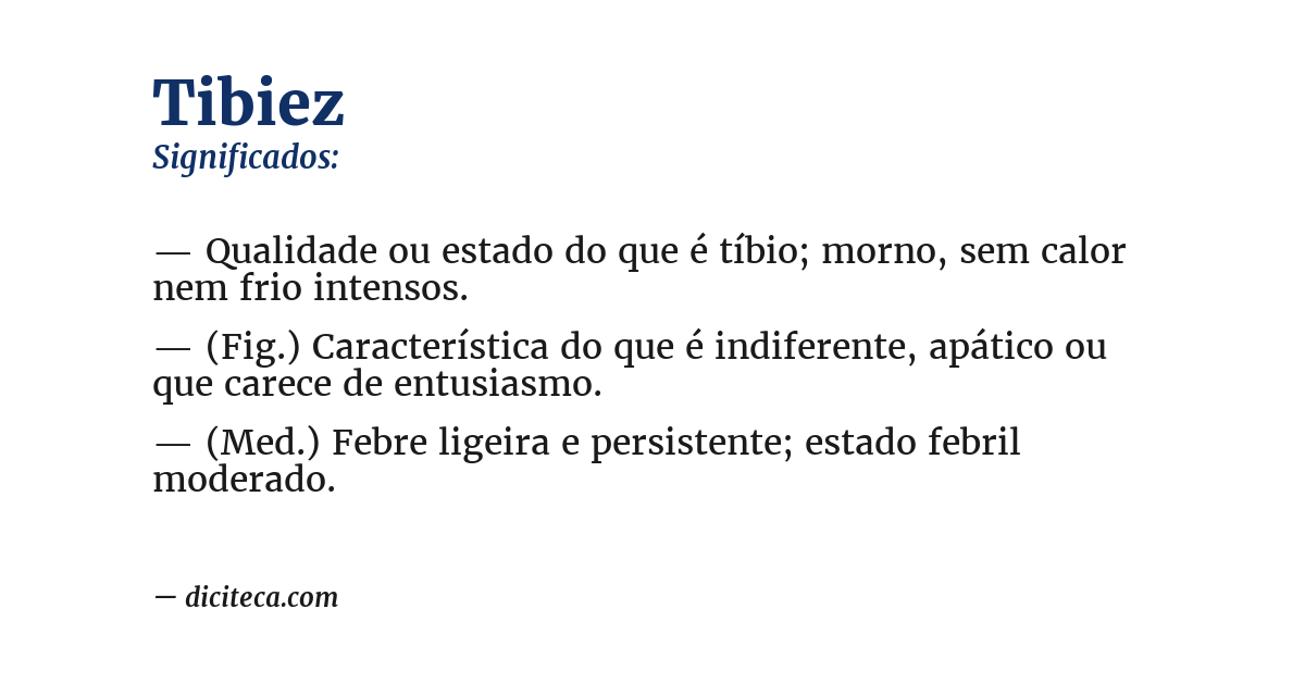 Significado de tibiez