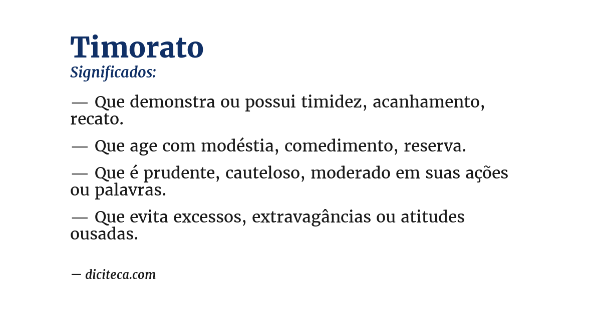 Significado de timorato