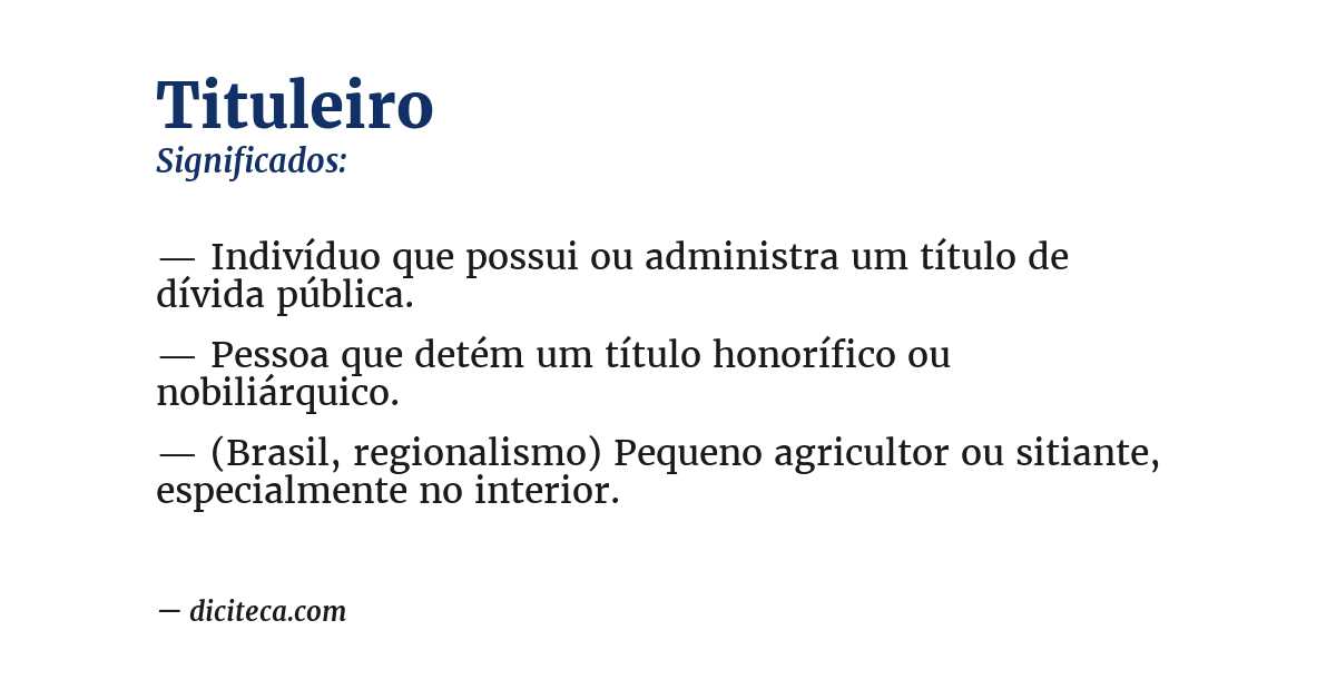 Significado de tituleiro