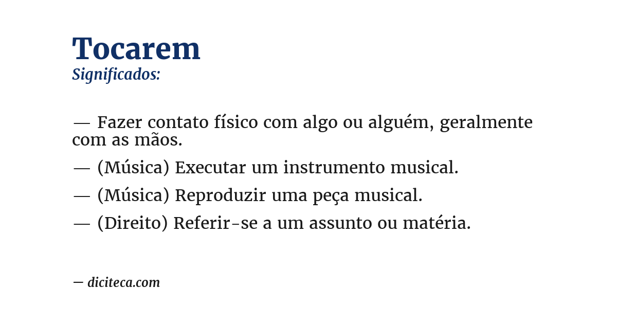 Significado de tocarem