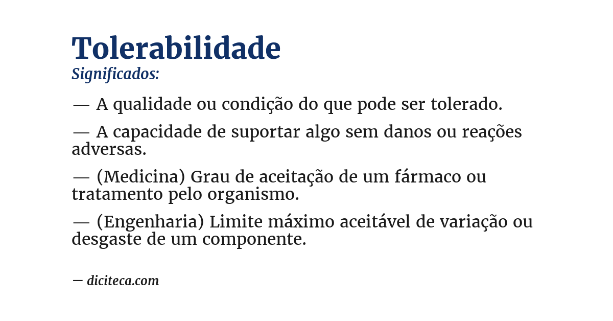 Significado de tolerabilidade