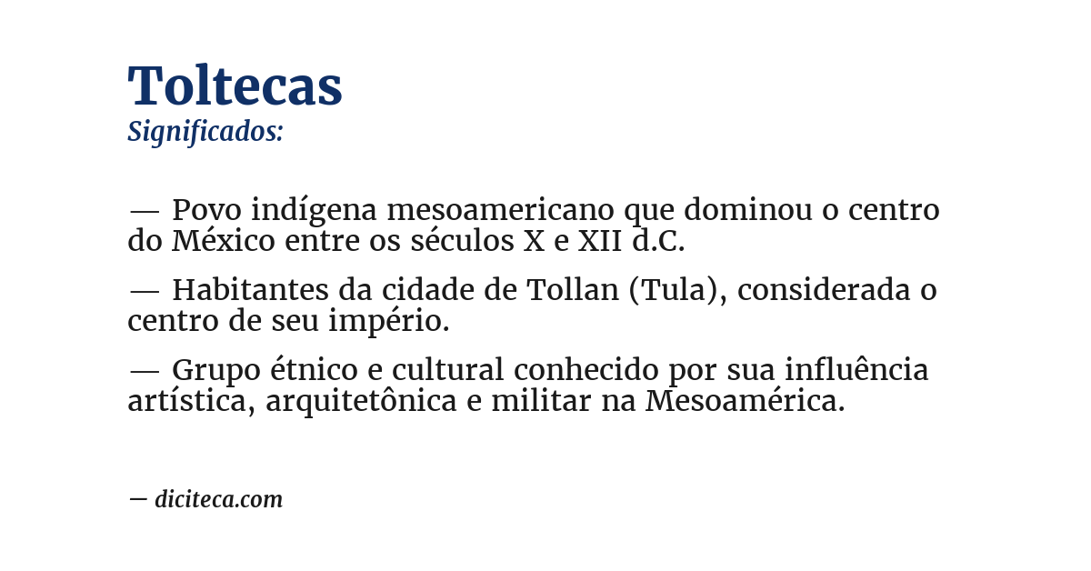 Significado de toltecas