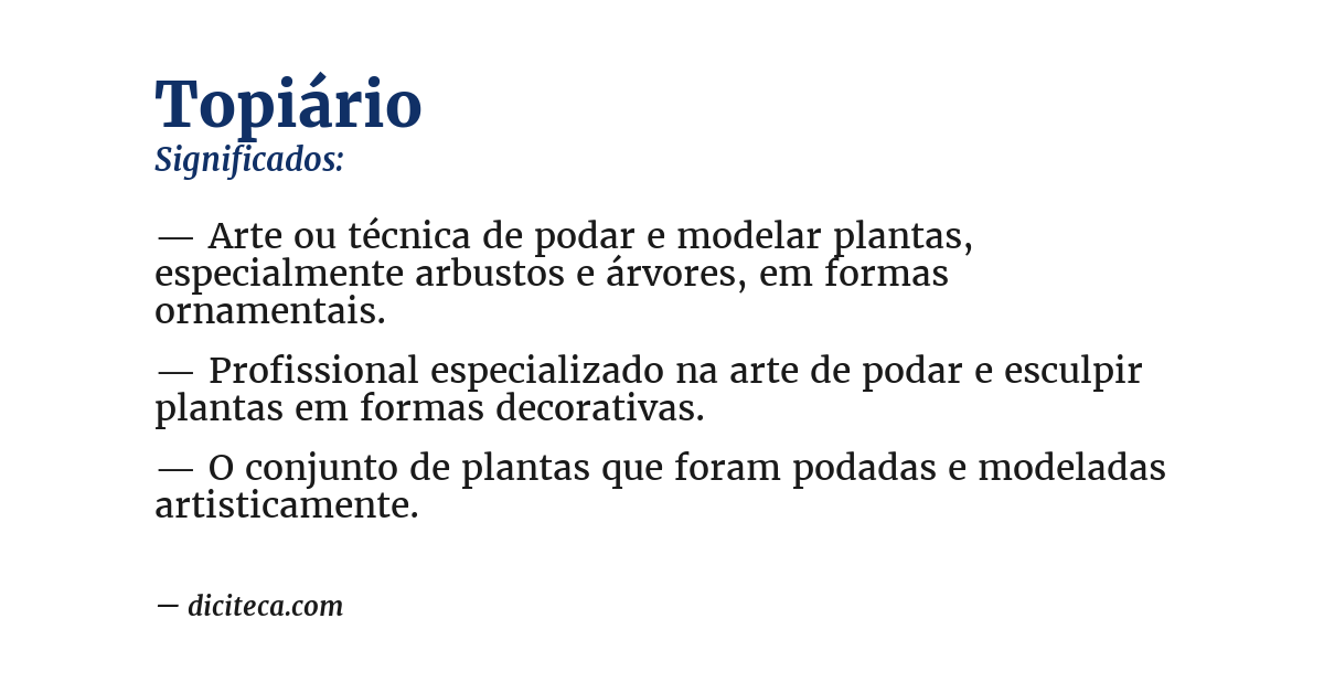 Significado de topiário