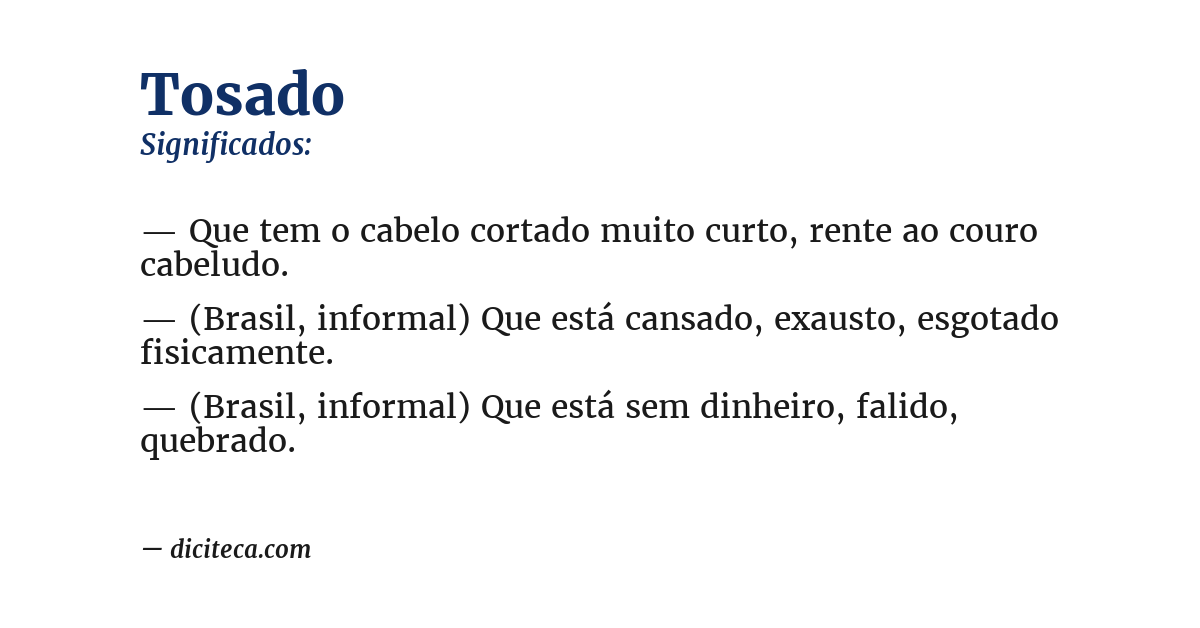 Significado de tosado
