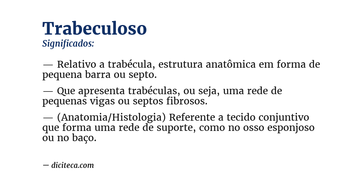 Significado de trabeculoso