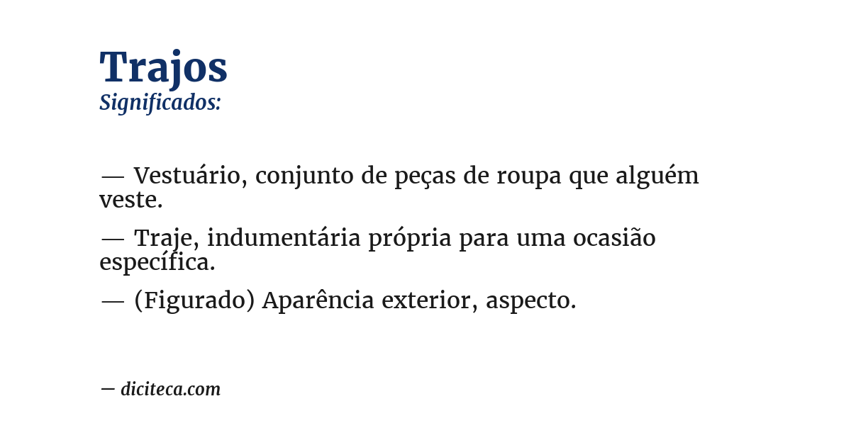 Significado de trajos