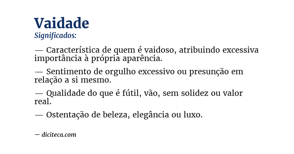 Significado de vaidade