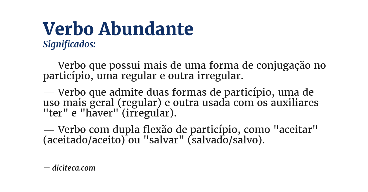 Significado de verbo abundante