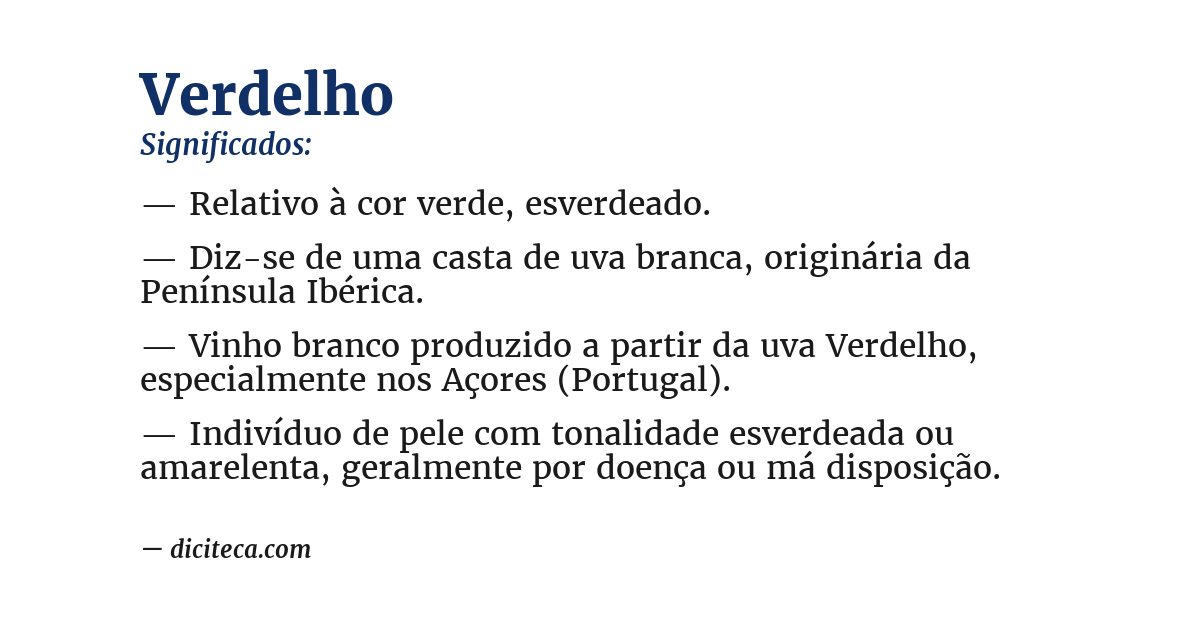 Significado de verdelho