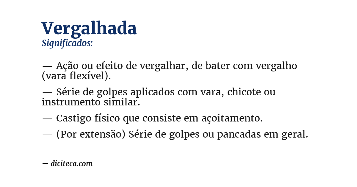 Significado de vergalhada