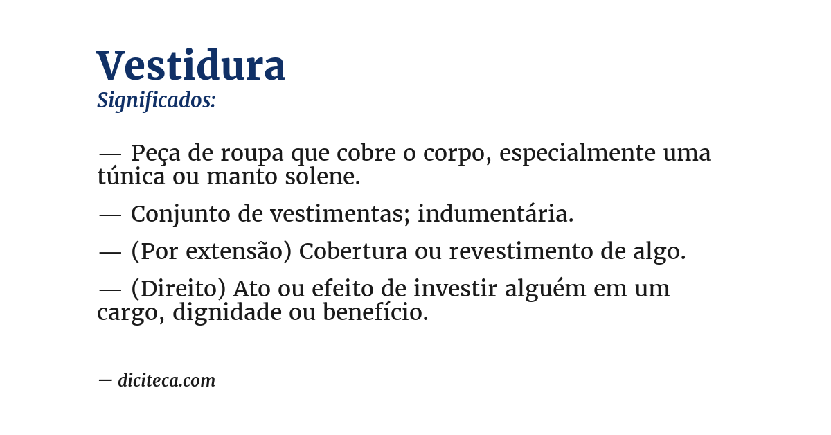 Significado de vestidura