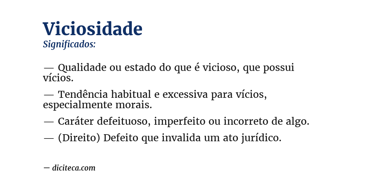Significado de viciosidade