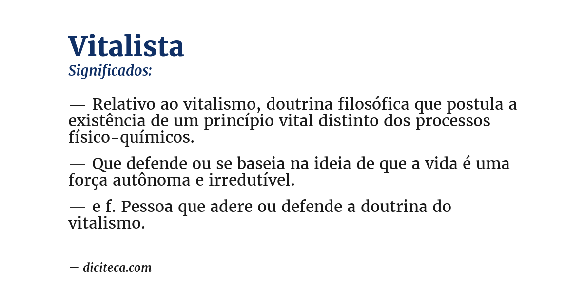 Significado de vitalista
