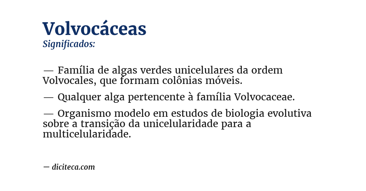 Significado de volvocáceas