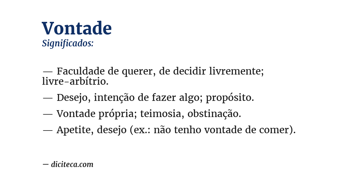 Significado de vontade