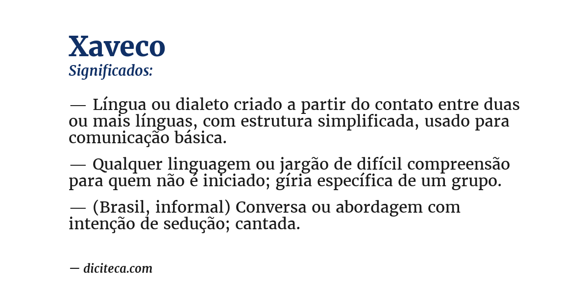 Significado de xaveco